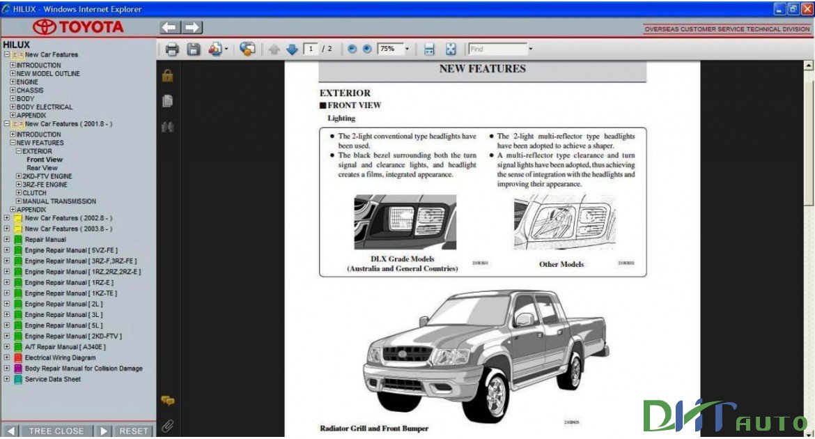 Toyota hilux ln85 workshop manuals